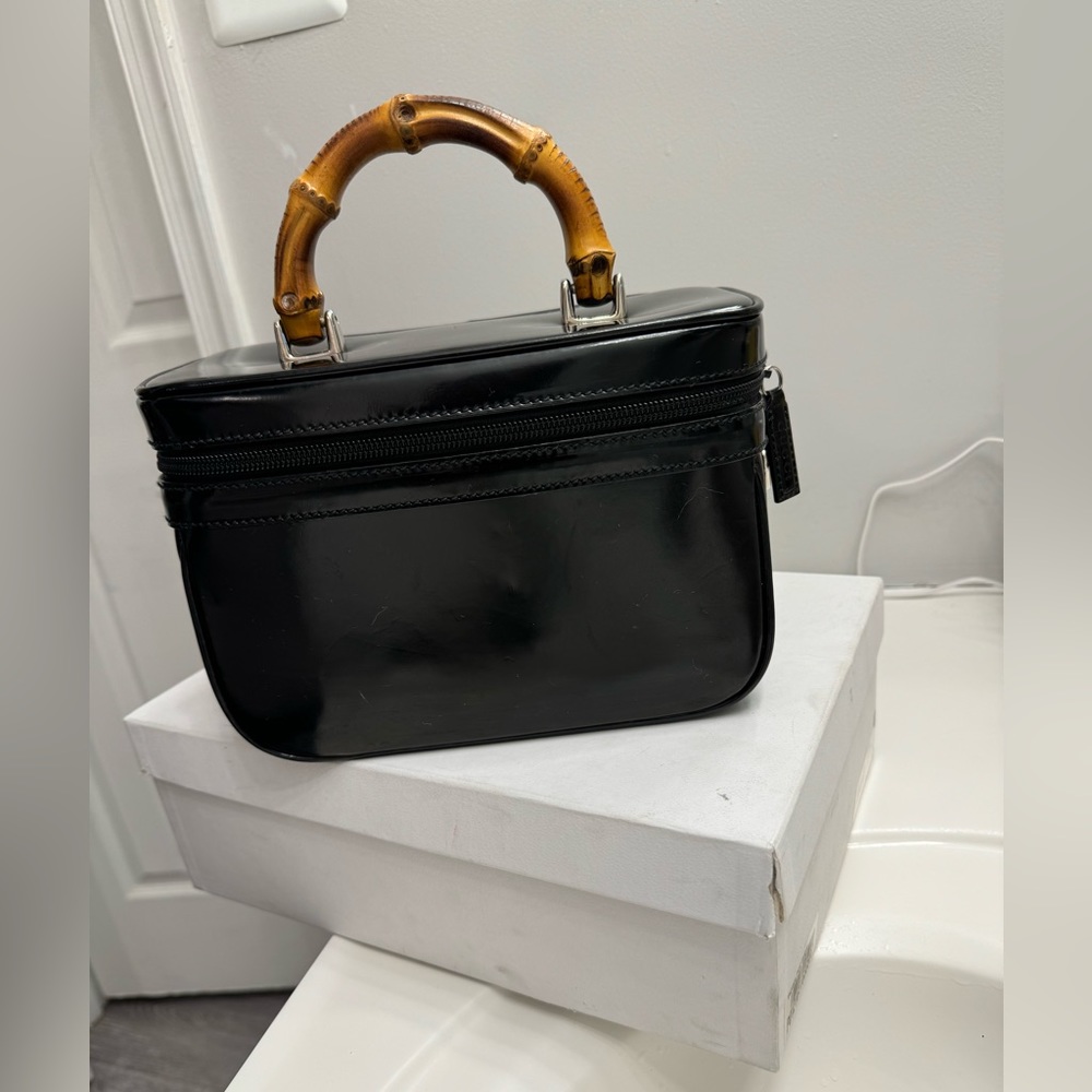 Gucci vintage case with bamboo top handle